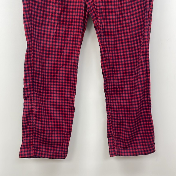 Men's J. Crew Flannel Plaid Elastic Waist Bootcut Pajama Pants Lounge Red Medium - Picture 3 of 7